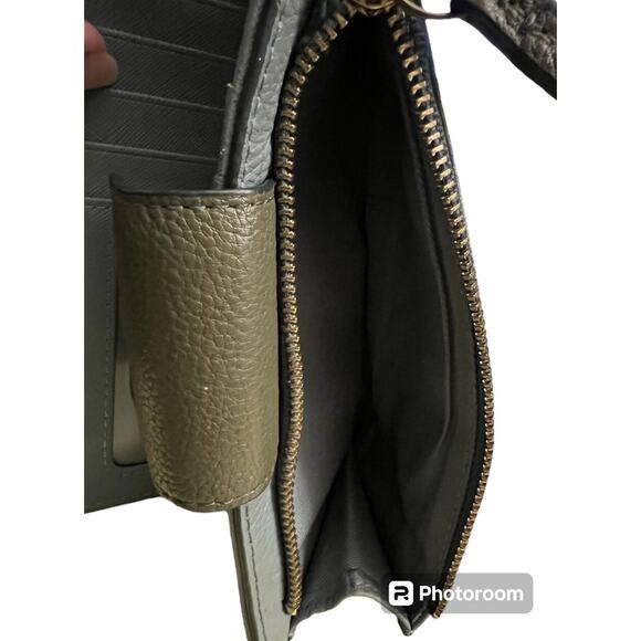 Fossil Wallet Striped Pebble Leather Clutch Tab Closure CC Zip Coin - Picture 6 of 9